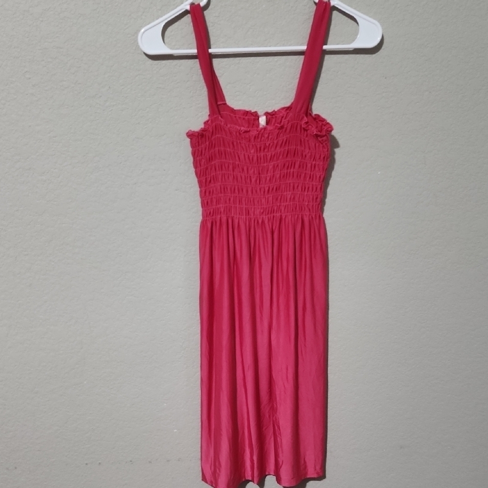 Eros Dress Smocked Midi Dress Pink sundress size S/M